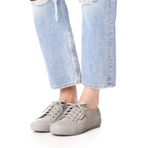 NWOT Unisex Superga Grey Leather (men & women)
